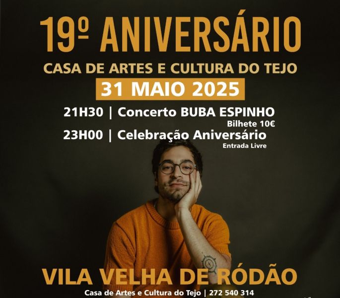 Rodão: Casa de Artes e Cultura do Tejo festeja aniversário com concerto de Buba Espinho