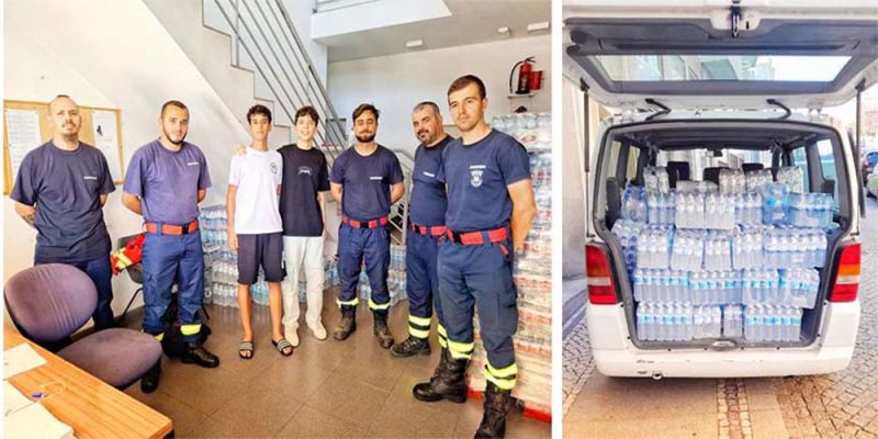 Escola de Karaté entrega água aos Bombeiros de Castelo Branco
